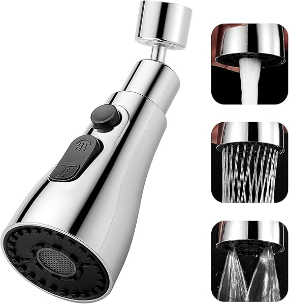Nubilous Tap Extender for Kitchen Sink, Flexible Faucet 3 Modes