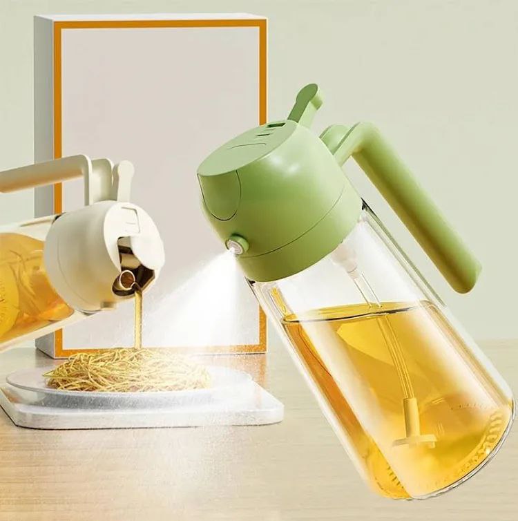 2-in-1 Oil Dispenser - Glass, Spray and Pour Design