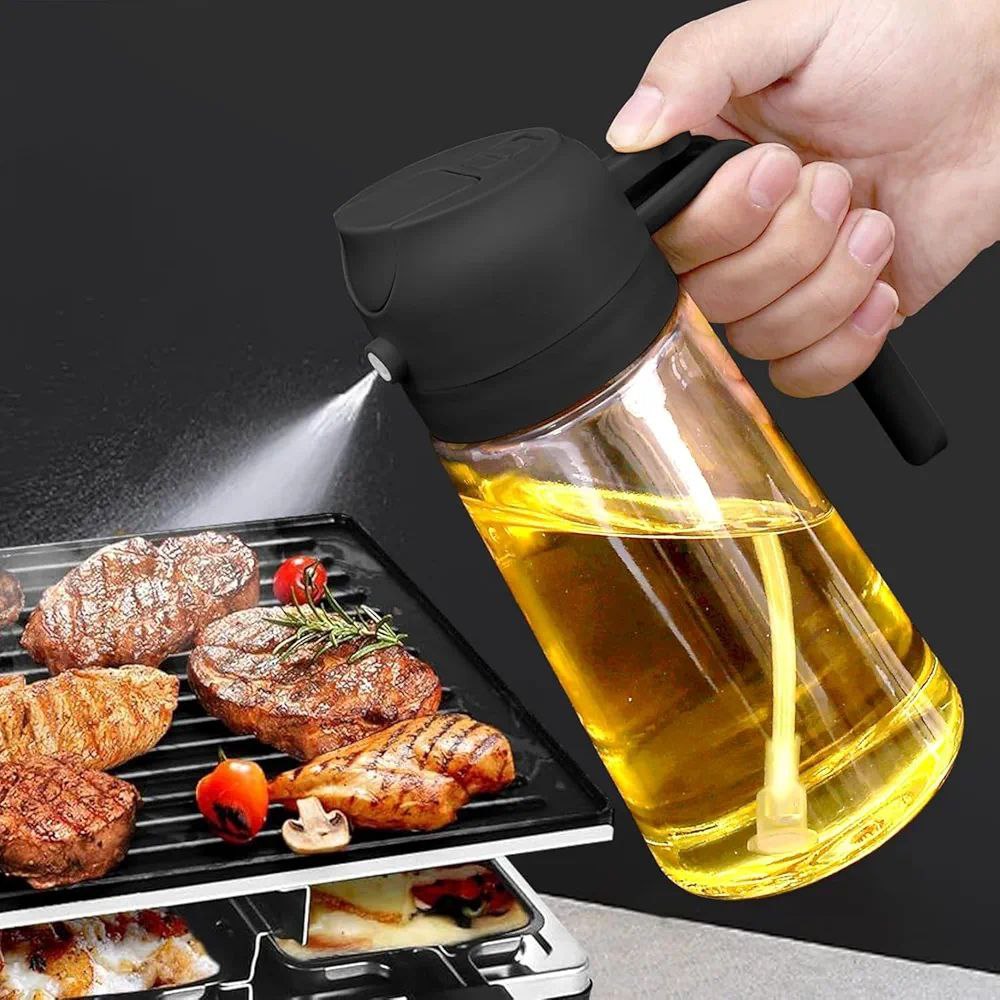 2-in-1 Oil Dispenser - Glass, Spray and Pour Design